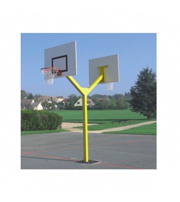 Paire poteaux basket scel direct 2.60m dép 1.2m