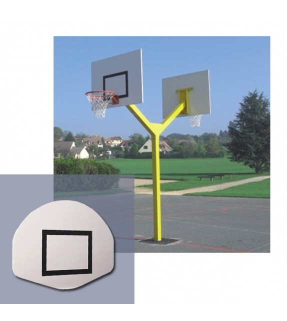 Paire poteaux basket scel direct 2.60m dép 1.2m