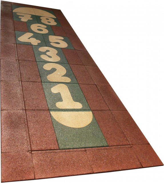 hink-stap-sprong in rubber Speelplaatstegels HX