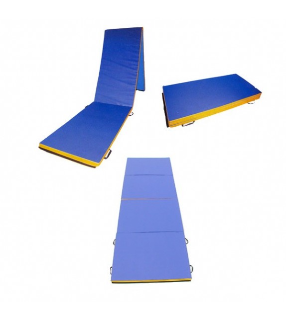 Tumblingmat - breedte 1.20 m - 5 cm dik, blauw Velcro