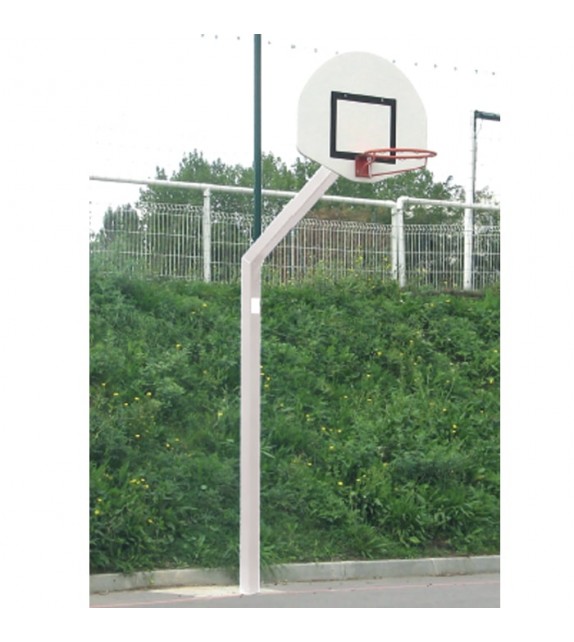 Basketbalring op paal 10x10cm  met overhang 1,2 m voor training, rechthoek