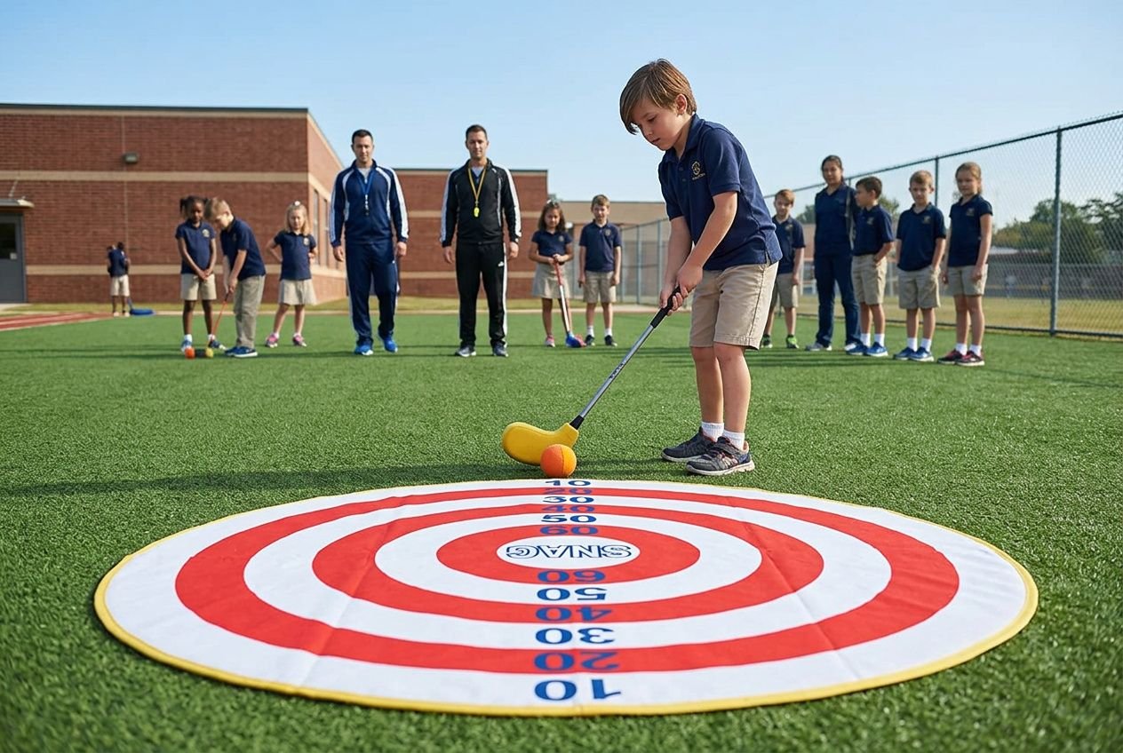 SNAG doelmat op schoolplein tijdens buitenles
